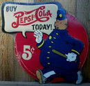 PEPSI-COLA COPS DIECUT METAL SIGN
