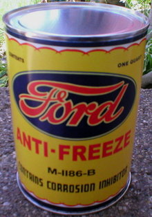 FORD ANTI-FREEZE CAN NEW EMPTY PAPER LABEL
