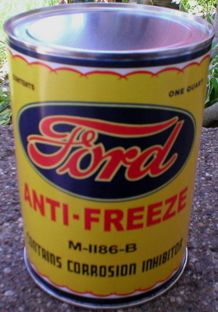 FORD ANTI-FREEZE CAN NEW EMPTY PAPER LABEL