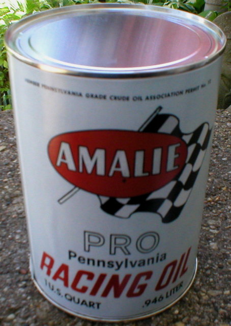 AMALIE RACING OIL CAN NEW EMPTY PAPER LABEL