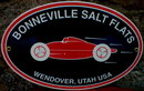 BONNEVILLE SALT FLATS WENDOVER UTAH PORCELAIN COATED OVAL METAL SIGN