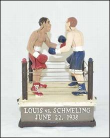 LOUIS SCHMELING BOXING MECHANICAL BANK CAST IRON
