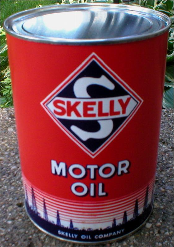 SKELLY MOTOR OIL CAN NEW EMPTY PAPER LABEL