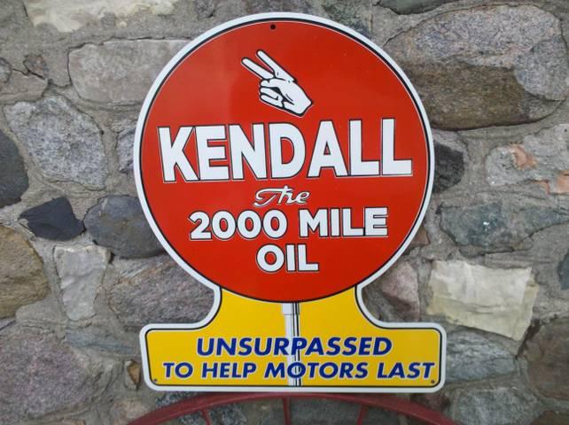 KENDALL UNSURPASSED 2000 MILE OIL HEAVY METAL SIGN