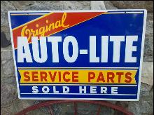 ORIGINAL AUTO-LITE SERVICE PARTS SOLD HERE HEAVY METAL SIGN