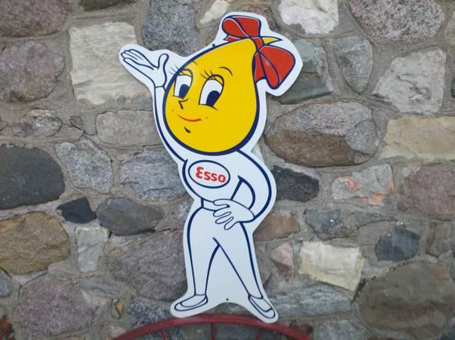 ESSO OIL DROP GIRL HEAVY STEEL SIGN NEW ONE SIDED