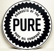 PURE OIL COMPANY LARGE ROUND METAL SIGN 30