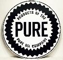 PURE OIL COMPANY LARGE ROUND METAL SIGN 30