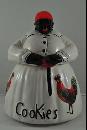 AUNT JEMIMA COOKIE JAR WHITE with ROOSTERS