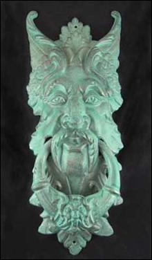 LARGE MAN FACE DOOR KNOCKER VERTIGRE FINISH