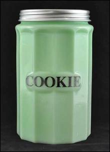 JADE JADITE JADEITE COOKIE CANISTER SCREW ON LID