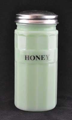 JADE JADITE JADEITE HONEY CANISTER METAL LID
