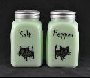 JADE ARCH CAT SALT PEPPER SET METAL LIDS