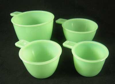 JADE JADITE JADEITE ONE SET MEASURING CUPS FOUR