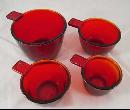 FOUR PIECE MEASURING CUP SET RED