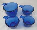 ONE SET FOUR COBALT MEASURING CUPS