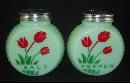 JADE ART DECO RANGE SALT PEPPER SET RED FLOWERS