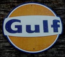 GULF DIECUT METAL SIGN