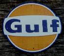 GULF DIECUT METAL SIGN