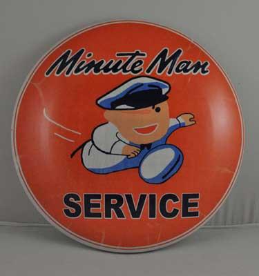 MINUTE MAN SERVICE HEAVY METAL DOME SIGN 12