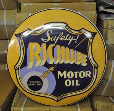 RICHLUBE MOTOR OIL BIG RETRO DOME SIGN 24