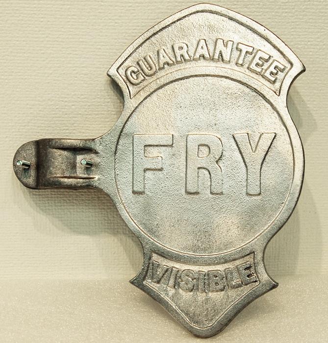 FRY VISIBLE GAS PUMP CAST ALUMINUM SIGN