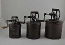 THREE METAL CHURNS SMALL MEDIUM LARGE