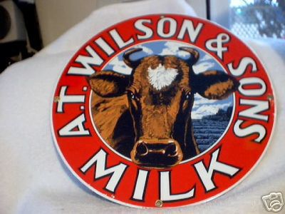 A. T. WILSON & SONS PORCELAIN COAT SIGN