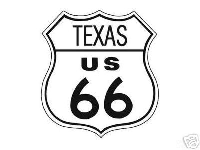 ROUTE 66 TEXAS SHIELD METAL ADV SIGN