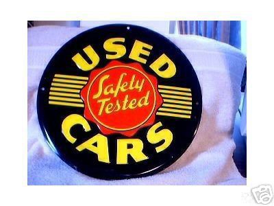 USED CARS METAL RETRO TIN SIGN