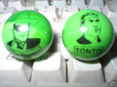 LONE RANGER TONTO GLASS LOGO MARBLES