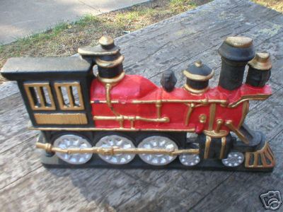 TRAIN ENGINE DOORSTOP CAST IRON