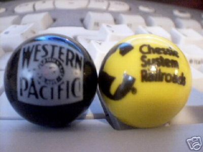 WESTERN PACIFIC CHESSIE SYSTEM GLASS LOGO MARBLES