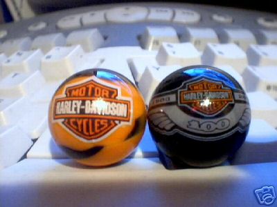 HARLEY DAVIDSON GLASS LOGO MARBLES