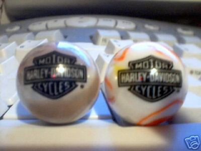 HARLEY DAVIDSON GLASS LOGO MARBLES TWO