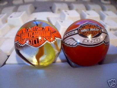HARLEY DAVIDSON GLASS LOGO MARBLES