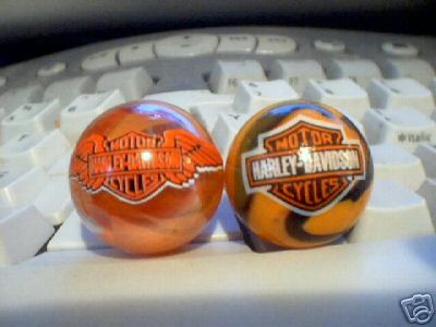 HARLEY DAVIDSON GLASS LOGO MARBLES