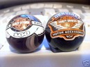 TWO HARLEY DAVIDSON LOGO MARBLES