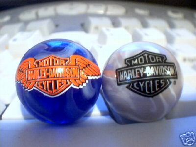 HARLEY DAVIDSON GLASS LOGO MARBLES