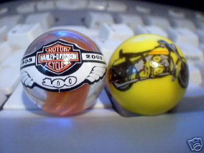 HARLEY DAVIDSON GLASS LOGO MARBLES