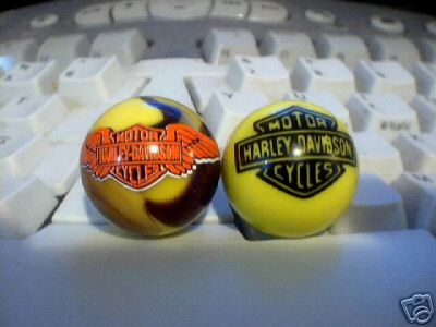 HARLEY DAVIDSON GLASS LOGO MARBLES