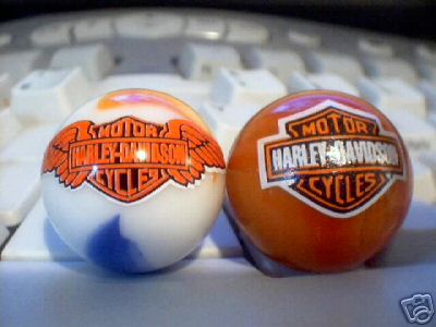HARLEY DAVIDSON GLASS LOGO MARBLES