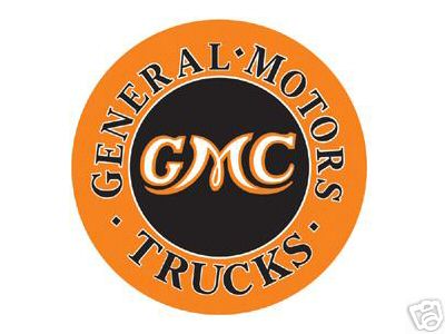 GMC TRUCKS ROUND TIN SIGN