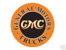 GMC TRUCKS ROUND TIN SIGN
