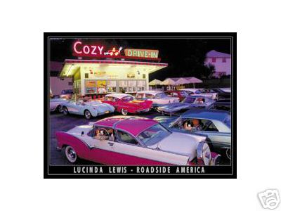 COZY DRIVE IN METAL SIGN