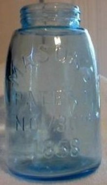 LIGHT BLUE FRUIT VEGETABLE CANNING JAR