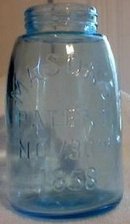 LIGHT BLUE FRUIT VEGETABLE CANNING JAR