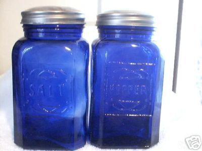 SET OF BLUE SQUARE SALT & PEPPERS