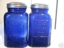 SET OF BLUE SQUARE SALT & PEPPERS