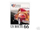 US ROUTE 66 CHRYSLER WOODY METAL SIGN
